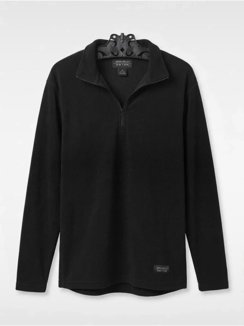 Eddie Bauer Black Lightweight Quarter-Zip Shirt Jacket (Medium)